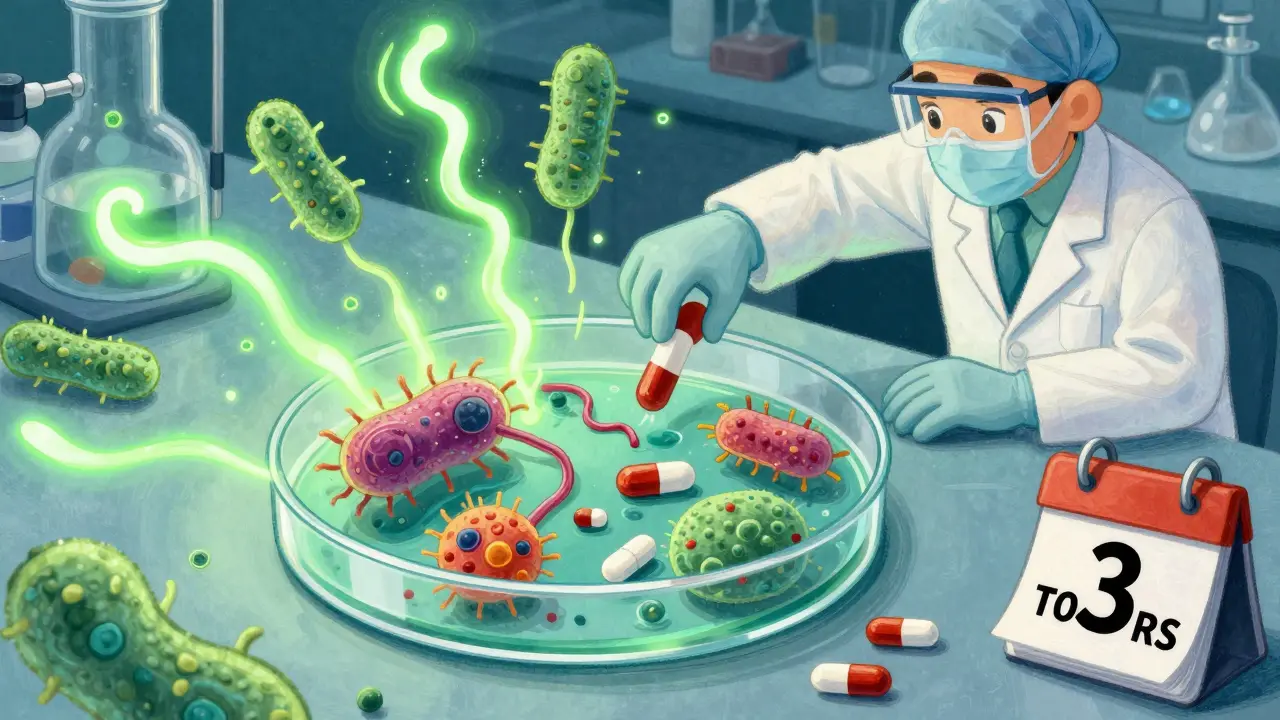 Scientist adds omeprazole and verapamil to block TB efflux pumps, helping rifampin work better.