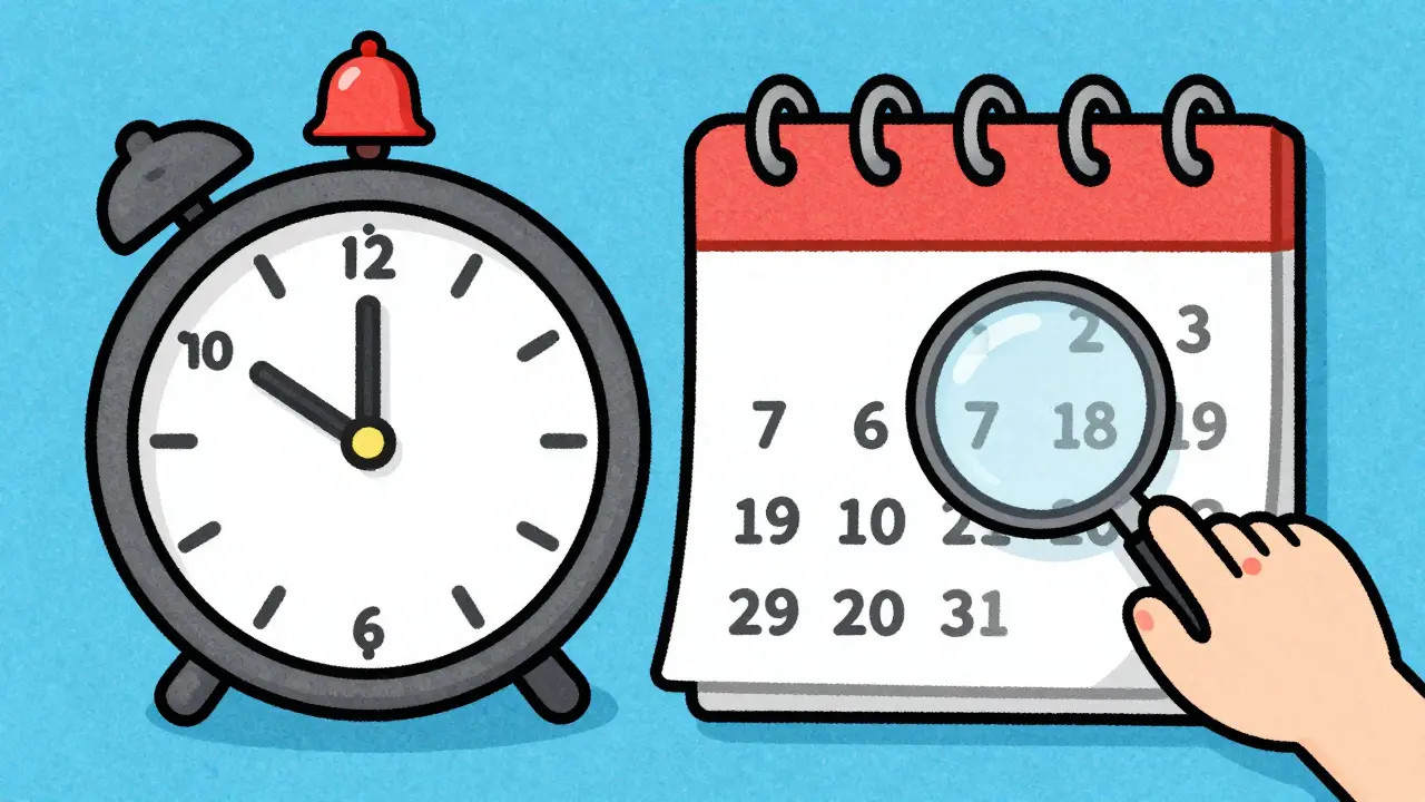 Comparison of immediate and delayed drug reaction timelines using a clock and calendar