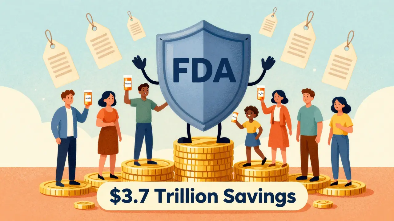 Patients standing on savings, protected by FDA shield from high brand-name prices.