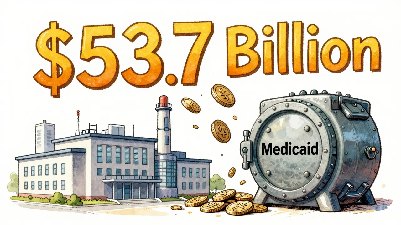 Illustration of Medicaid rebate program saving billions in drug costs