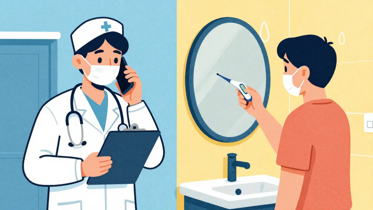 Illustration comparing active medical monitoring and self-checks