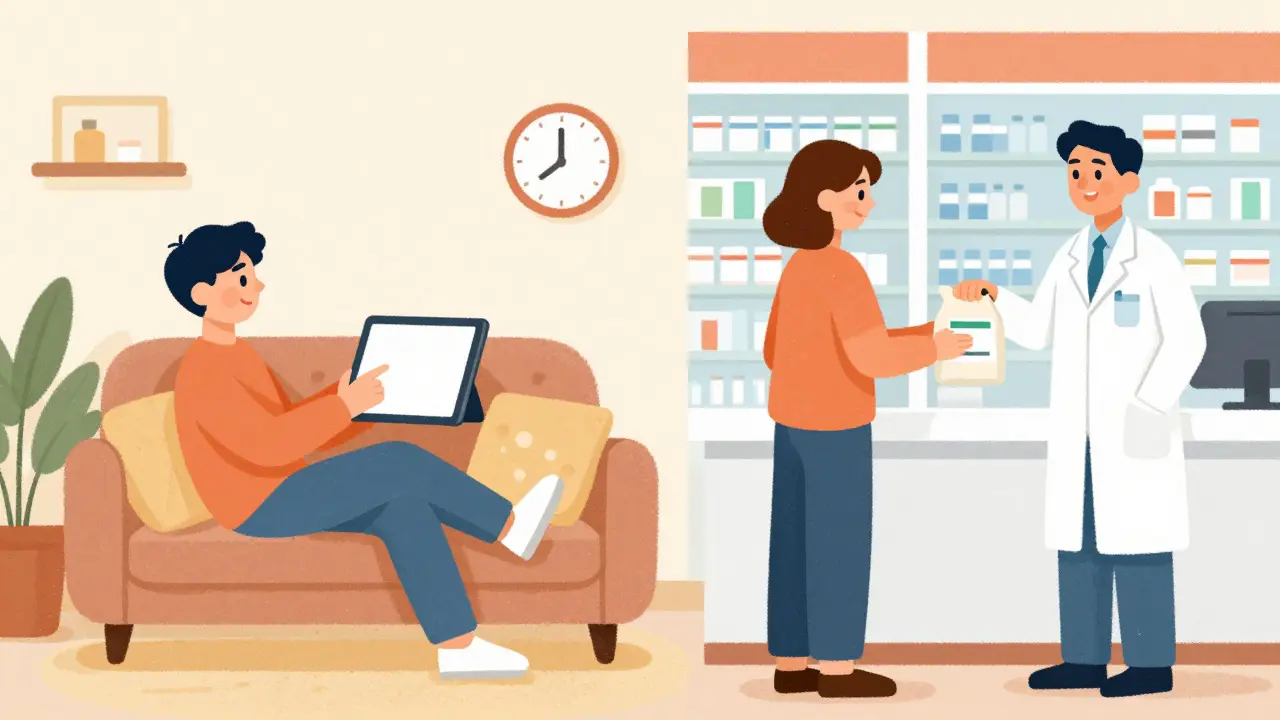 Comparison of ordering medicine online versus picking it up in store